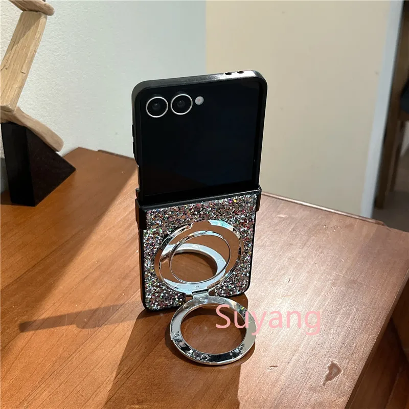 Magnetic Phone Case With Makeup Mirror For Samsung Galaxy Z Flip_voghion.com