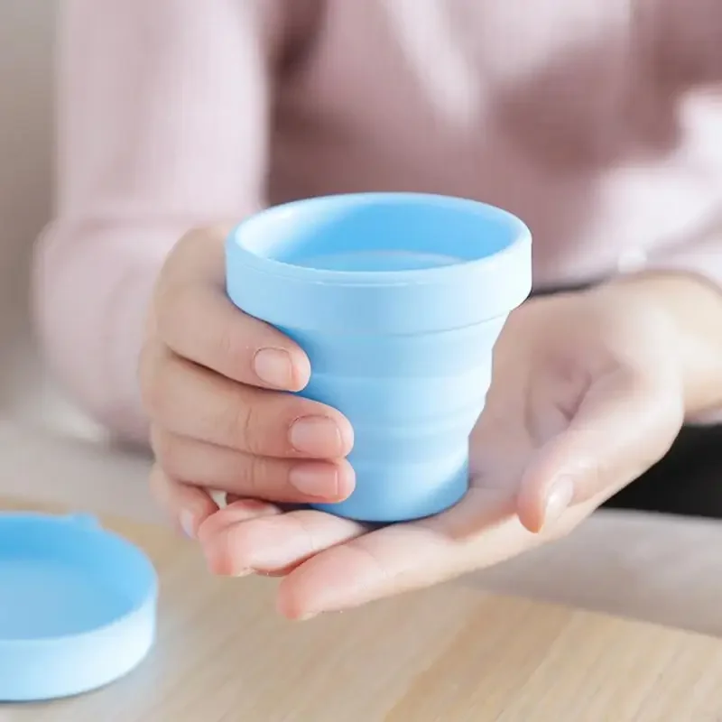150ml 4Color Folding Cup Silicone Water Coffee Cup Heat Resistant Can Put Boiling Water Multifunction Travel Camping Folding