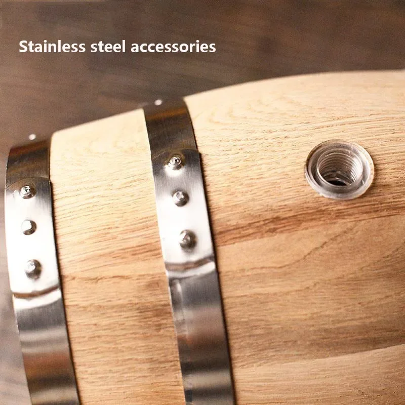 Quality 3L Wood Wine Barrel Vintage Oak Home Brewing Accessories Large Capacity Wine Storage Container For Tequila Whiskey