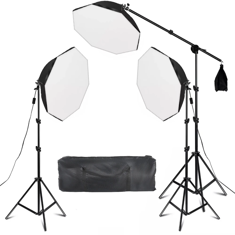 

3pcs Octagon Umbrella 70cm*70cm Softbox Photo Studio Lighting Kits With Cantilever Photography Accessories Speedlight Flash