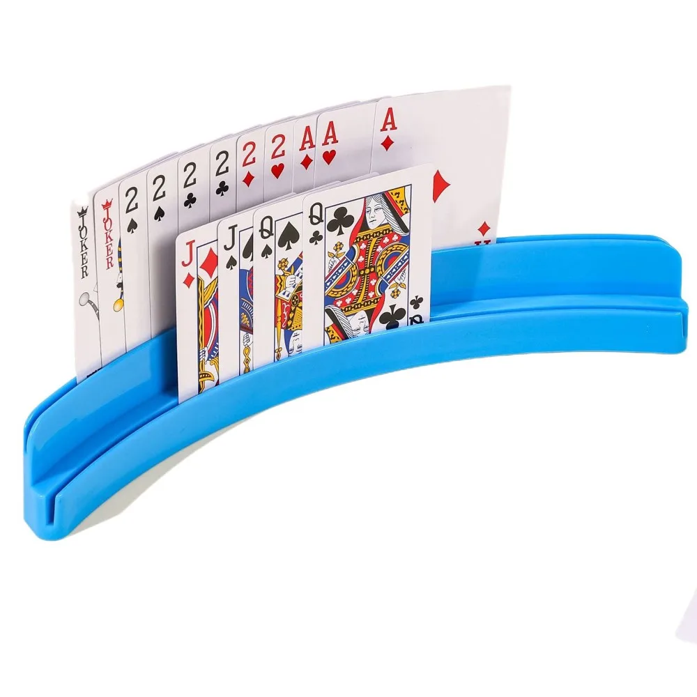 Porta carte a due strati Porta carte da gioco portatili espandibili Porta carte multifunzionale in ABS a mani libere
