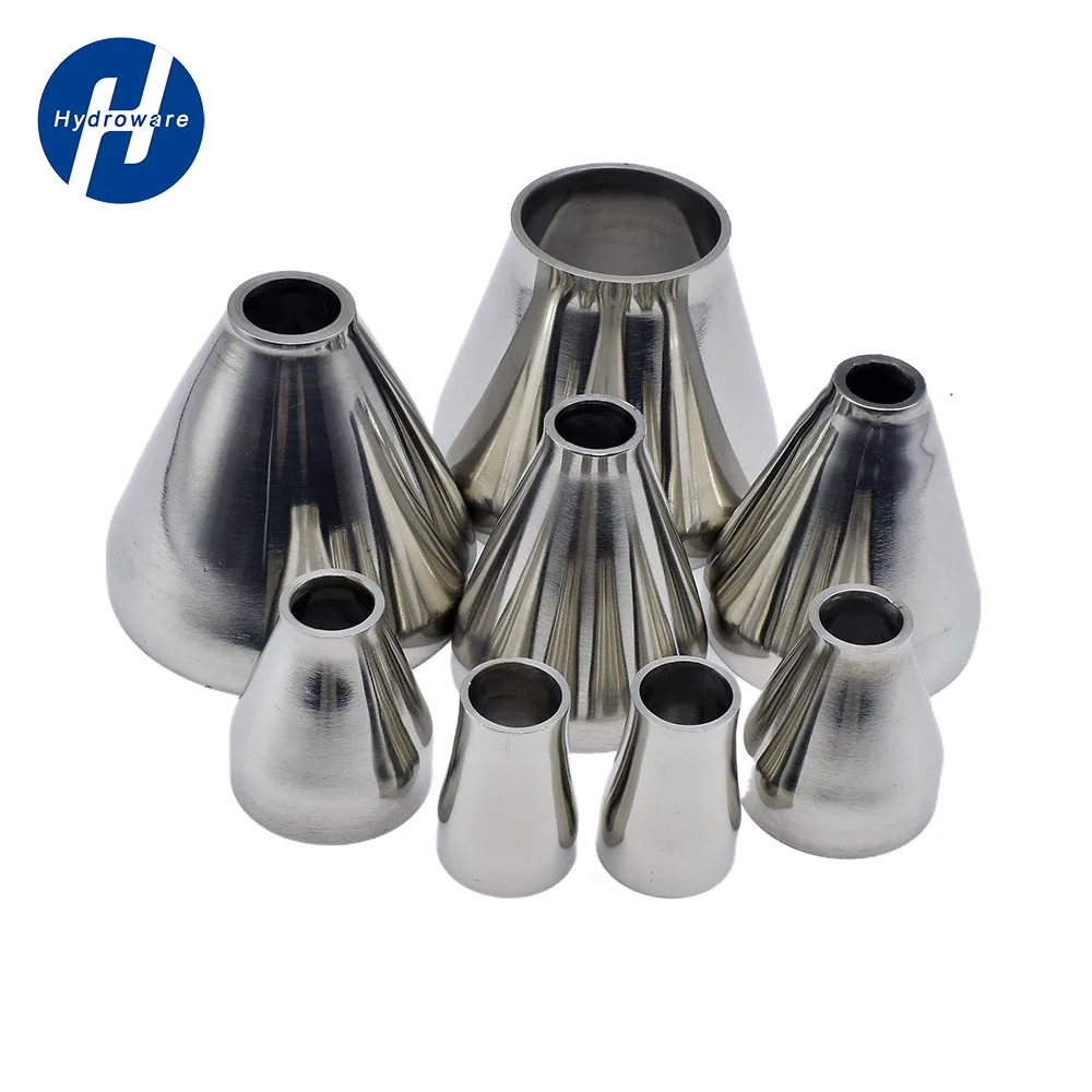 Stainless Steel Tube Outer Diameter 19mm-102mm SS304/316 Stainless Steel Sanitary Concentric Reducer Weld Concentic Reducer Sanitary Fittings