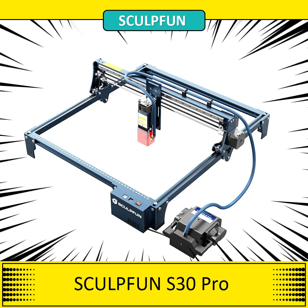Ssculfun S30 Pro 10W Macchina Da Taglio Laser, Macchina Per Incidere Automatica Air-Assist, Asse Xy Espandibile, 410X400Mm
