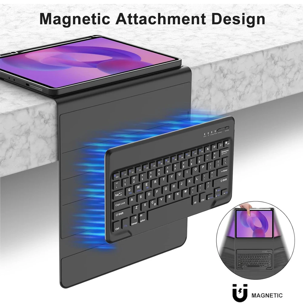 Magnetic Bluetooth Keyboard Case with Integrated Stand