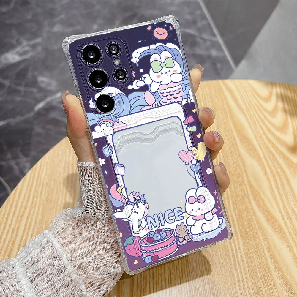 Love Heart Silicone Card Holder Phone Case with Card Slot
