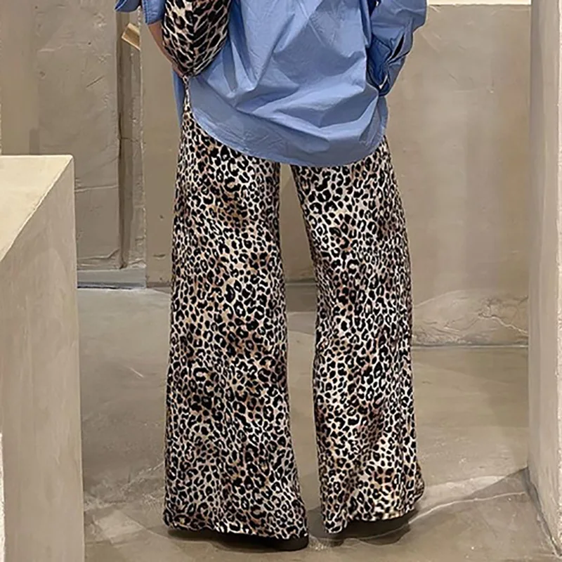 Women's 2024 Summer New Fashion Print Personality Street Auction Waist Flared Pants