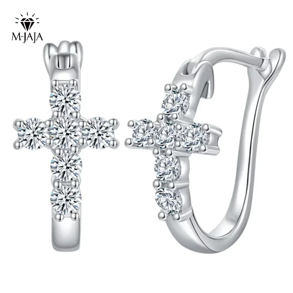 

Серьги-кольца с муассанитом, серебро 100% пробы, 18 К