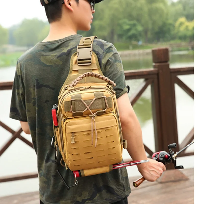 Tactical Camping Backpack Chest Bag Outdoor Fishing Lure Rod Men Sports Handbags Shoulder Molle Hunting Hiking Bags