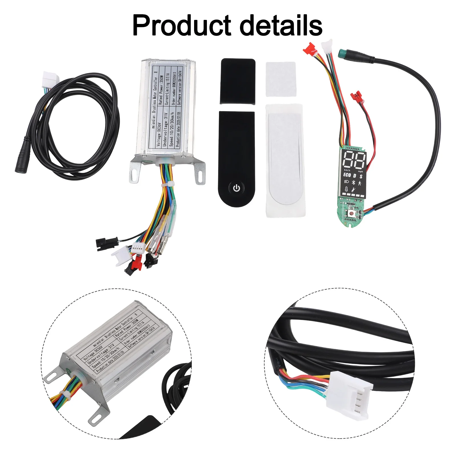 1 Set 36 V 350 W Elektrische Roller Controller Dashboard Beschleuniger Display Panel Scheinwerfer Rücklicht Handbremse Für E-roller Teile – Detail 3