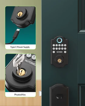 NUTOMO Keyless Entry Smart Fingerprint Door Lock Front Deadbolt Digital Electronic Looks Office Home Safe Security Protection 5