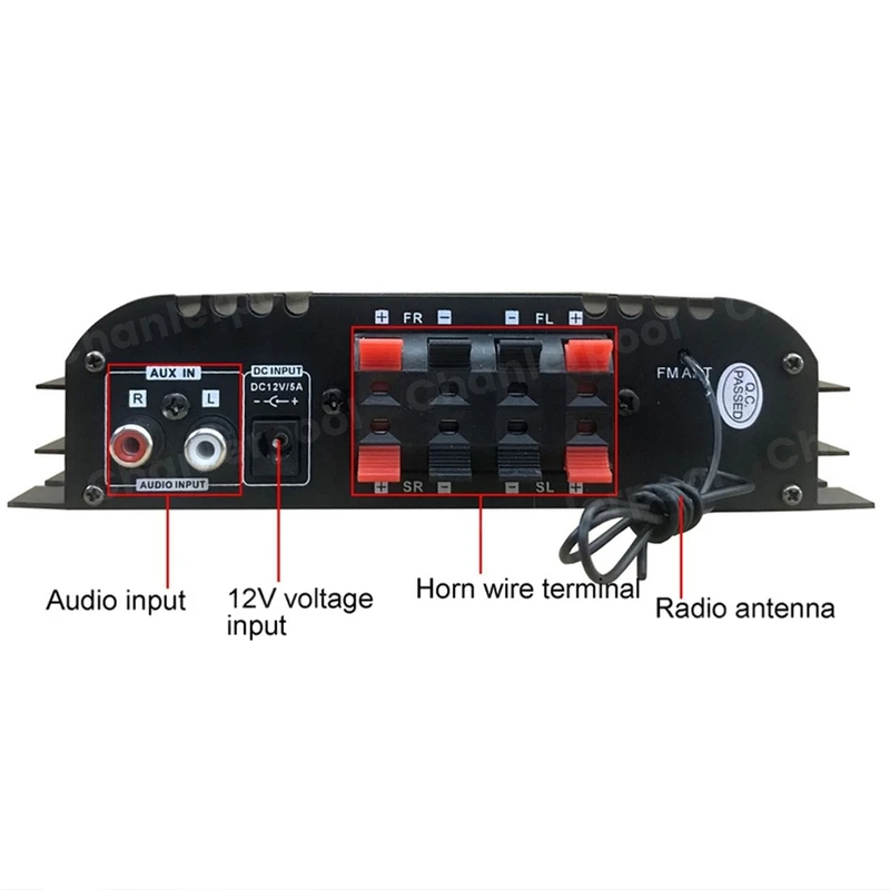 1600W Peak Power HiFi Sound Amplifier Digital 4 Channel