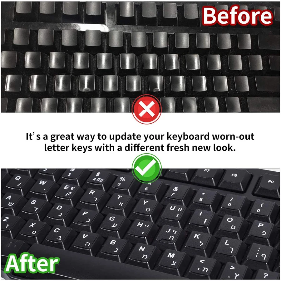 Multilingual Non-Slip Wear-Resistant Keyboard Stickers