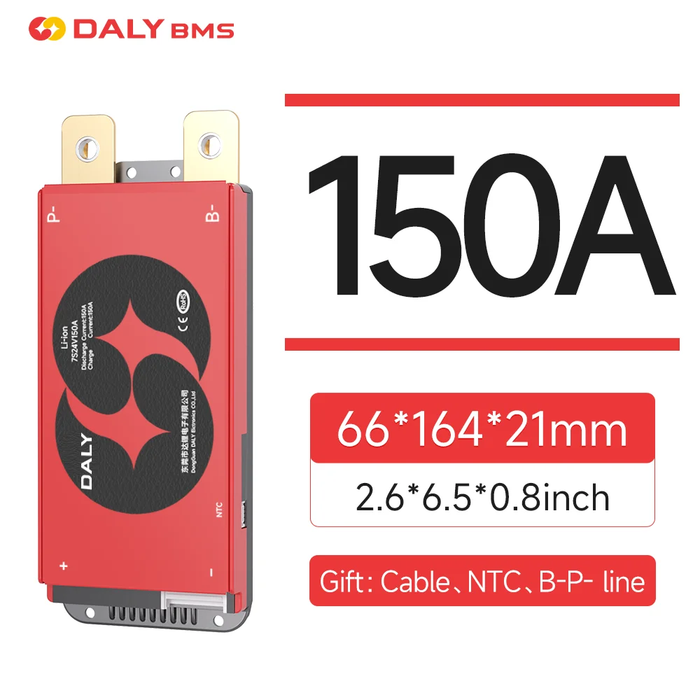 BMS DALY 12V 4S 100A Avec écran LCD - Gestionnaire Batterie LiFePO4, WiFi/Bluetooth, Pour Camping-car, Van, Solaire