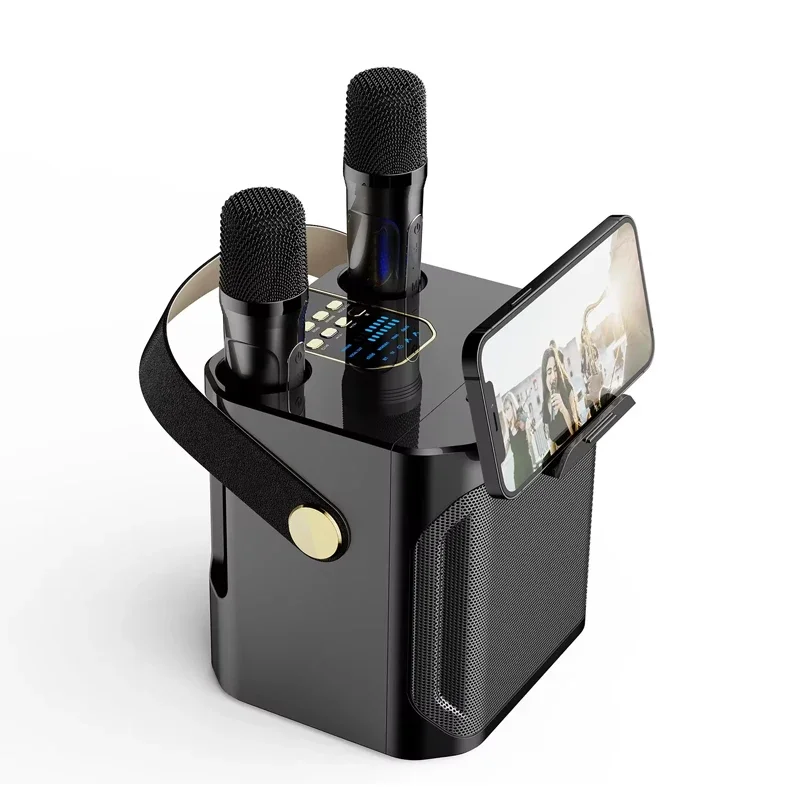 High Power Karaoke Bluetooth Speaker with Dual Microphone, 360° Stereo Surround, Waterproof, Wireless Subwoofer, Portable Boombox 5
