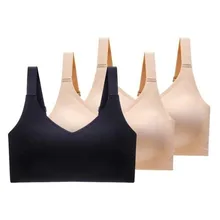  2023 New Style Womens1 Pcs Ladys Comfortable Bras Elastic Spandex elastic Full Big Size Underwear 