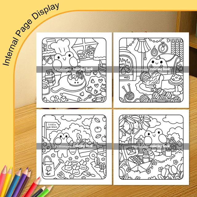 FROGGY DAYS Bold-easy Patterns Coloring Book for Adults Cute Drawing Book Perfect Gift for Party and Birthday 4