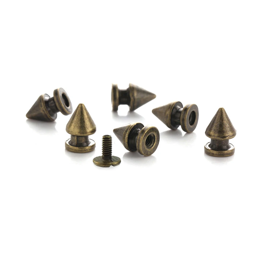 

50PCS Bronze 12MM Metal Screw Back Spots Silver Tree Spikes Studs, used for Leather Craft,Jeans,Hats,Shoes,Punk