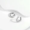 Simple 925 Silver Circle Hoop Earrings Girl Rose Gold & Gold Color Elegant Office Style Classic Earrings Accessories 2