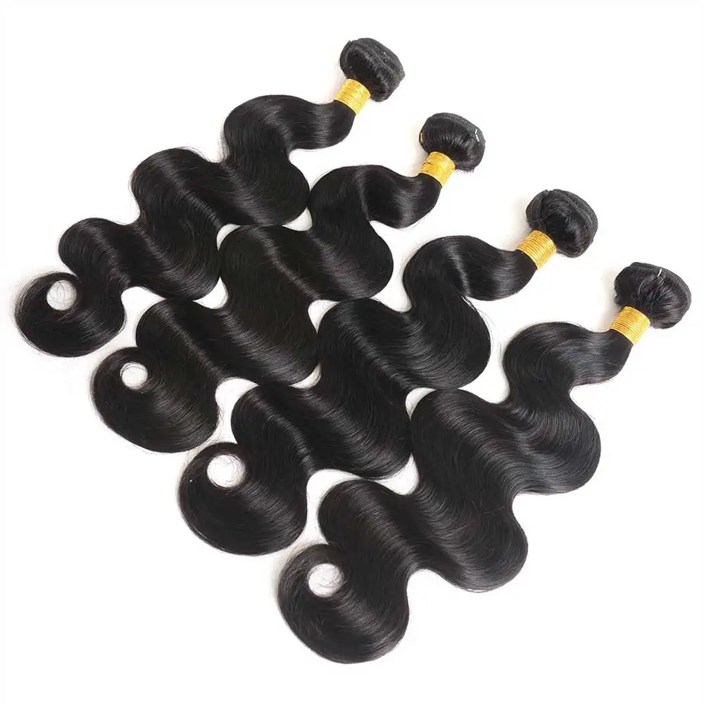 1 3 4 PCS Body Wave Bundles Human Hair 12 42 Inch Brazilian Natural Black 16A Raw Hair Weave Bundles Extension 4