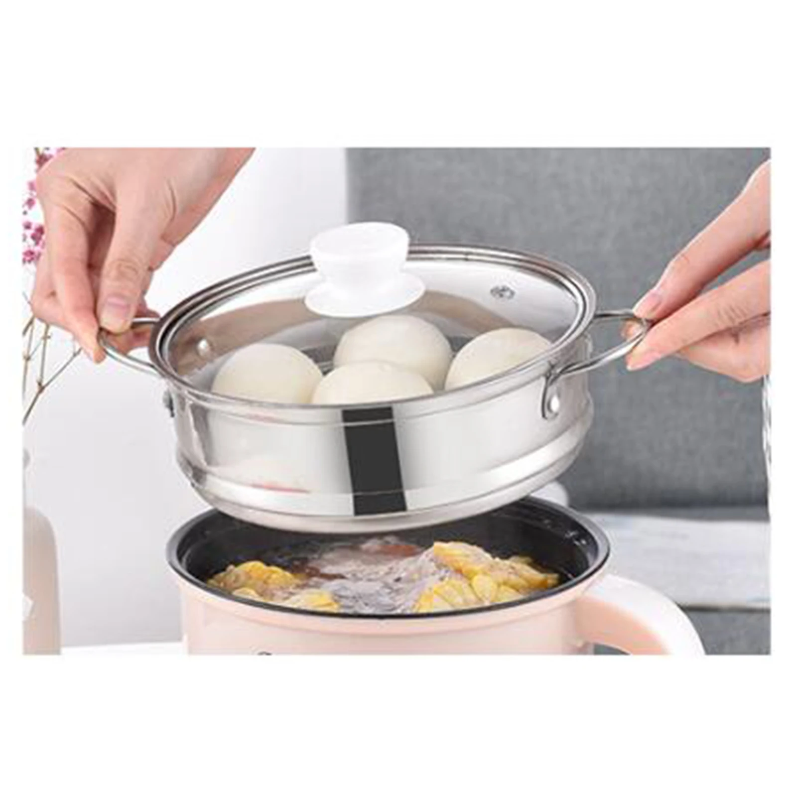 1.8L Electric Rice Cookers EU AdapteMini Cooking Machine Single/Double Layer Household Non-stick Hotpot Noodles Soup MultiCooker
