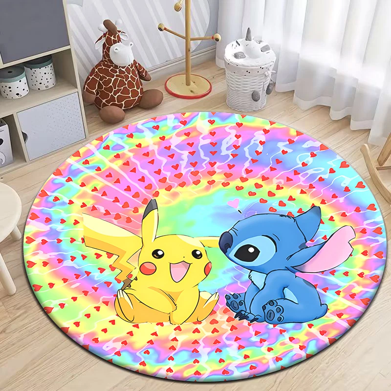 

Pokemon Cartoon HD Printed Round Carpet Dropshipping Rug for Living Room Area Rug Large Pet Mat Soft Circle Rugs Room Carpet