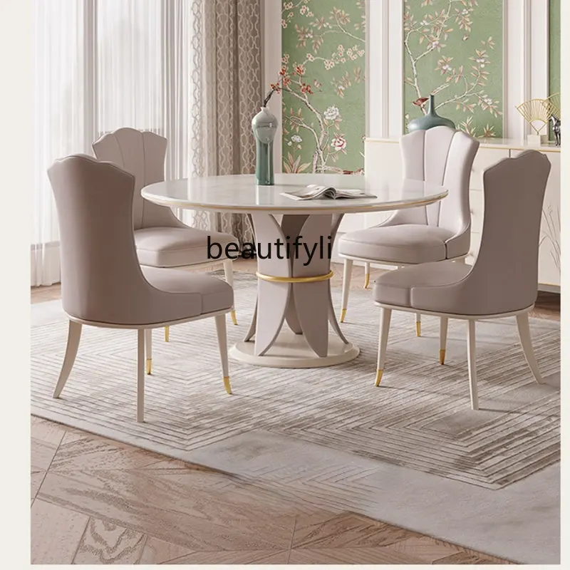 

Набор обеденных столов и стульев Junzhu в французском китайском стиле, Роскошный домашний стол для маленькой квартиры, обеденный стол, набор мебели