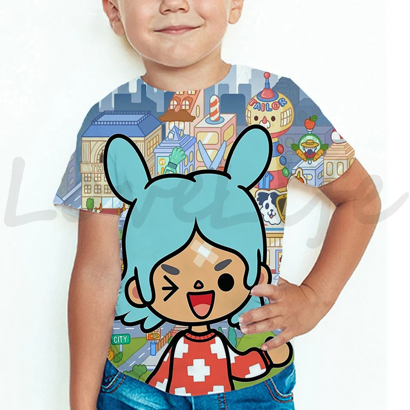 Girls/boys Game Toca Boca And Gacha Life World Cartoon Graphic Printed  T-shirt Kids Comfy Versatile Summer Short Sleeved Clothes - Family Matching  Outfits - AliExpress