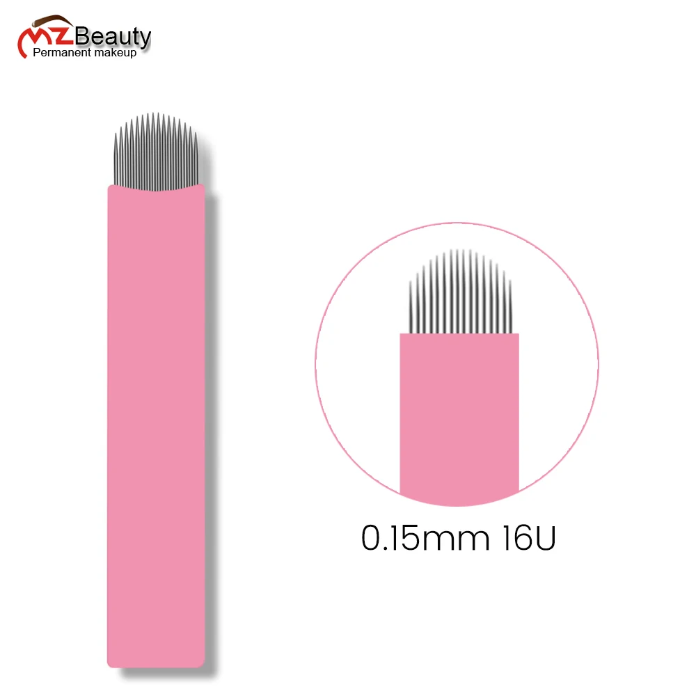 Nano 0.15mm U Shape 16U Microblading Needles For Permanent Makeup Supplies Manual Eyebrow Blades With EXP Date Lot No.Microblade
