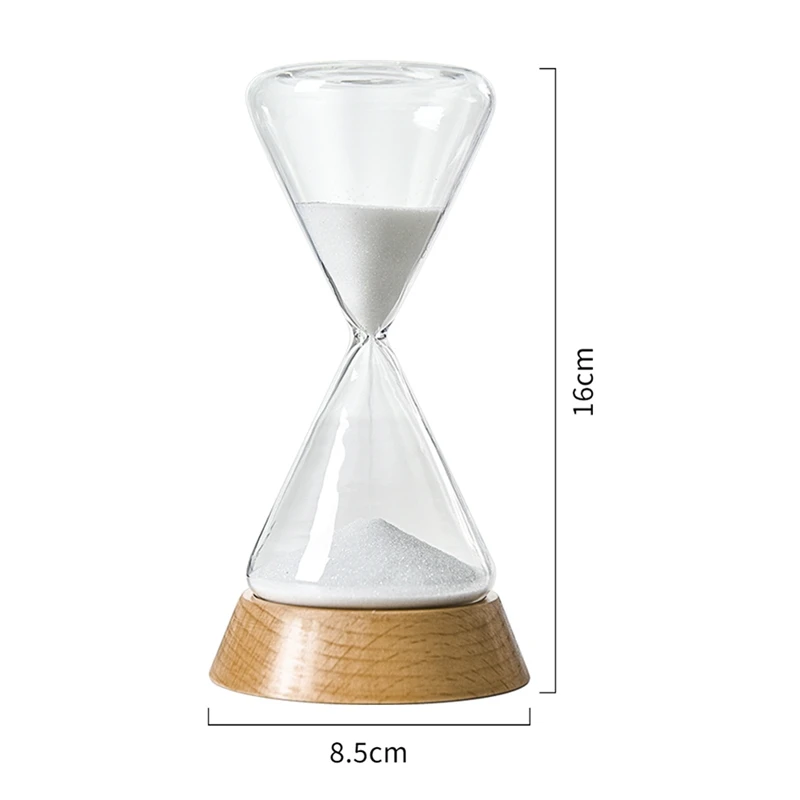 Nordic Glass Droplet Time Hourglass with Wood Base 1PC Home Decoration Crafts Gift Desktop Ornament Office Timer
