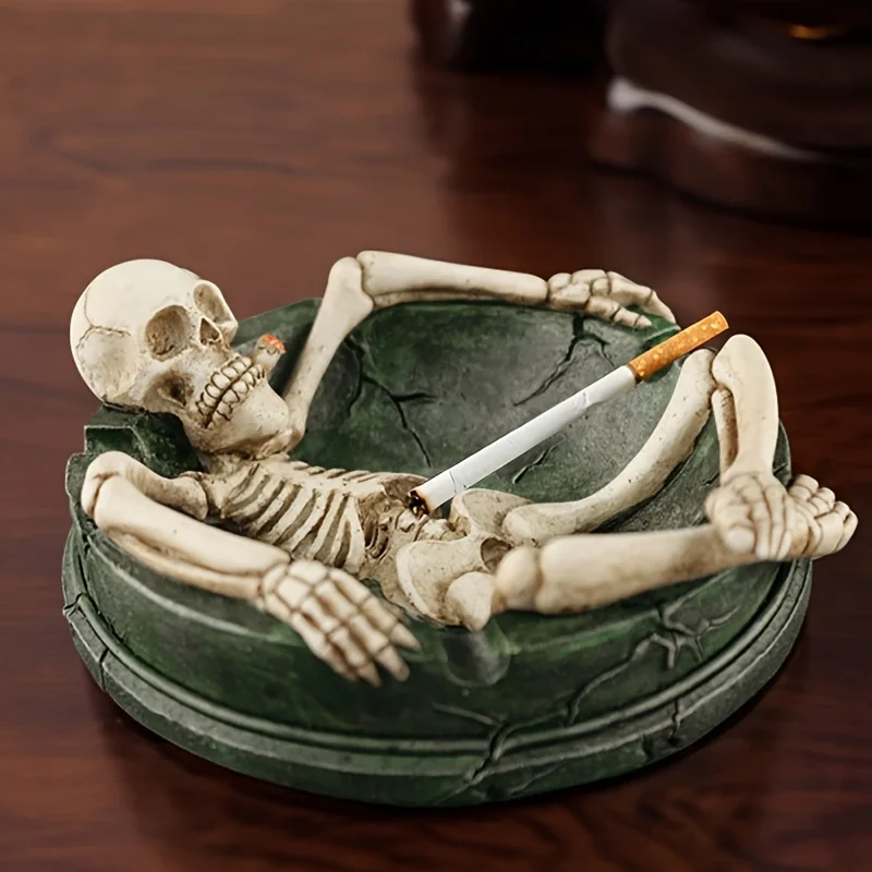 Portable Ashtray Cigarettes Ashtray Silicone Ashtray Stainless Steel Ashtray Metal Ashtray Air Purifier Ashtray Wood Ashtray Ceramic Ashtray 1pc Creative Personality Skull Desktop Household Decorative For Home Hotel Bar Office
