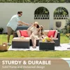 5 Pieces Patio Furniture Sets All Weather Outdoor Sectional Patio Sofa Manual Weaving Wicker Rattan Patio Seating Sofas 6