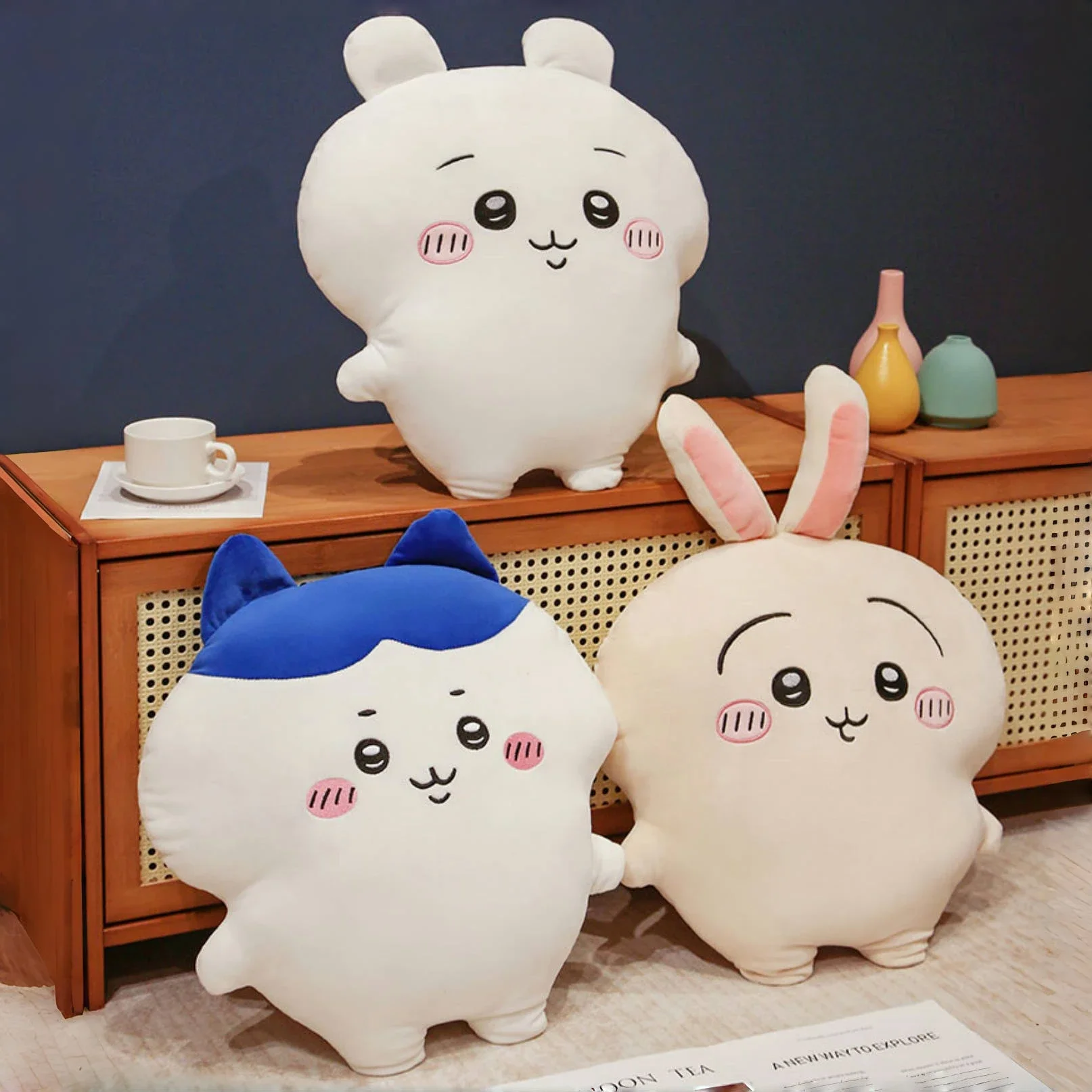 Very Soft Chiikawa Hachiware Usagi Back Cushion Big Size Cuddly Pillow Cartoon Stuffed Anime Sofa Bed Cushion Home Decor Gifts 5