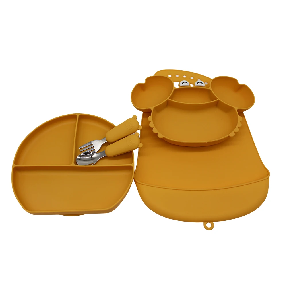 5-Piece Silicone Tableware Set with Free Name Engraving Creative gifts tailored for boys and girls