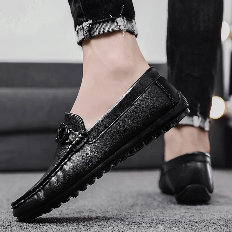 2024 New Men's Casual Fashion, Men's Boat Shoes, Driving Shoes, Men's Bean Shoes, Soft Sole Casual Leather Shoes