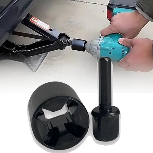 Steel Trailer Jack Drill Adapter Electric Conversion Kit Universal Fit RV Camper Boat Leveling Fast Lifting 1500LB Capacity 1