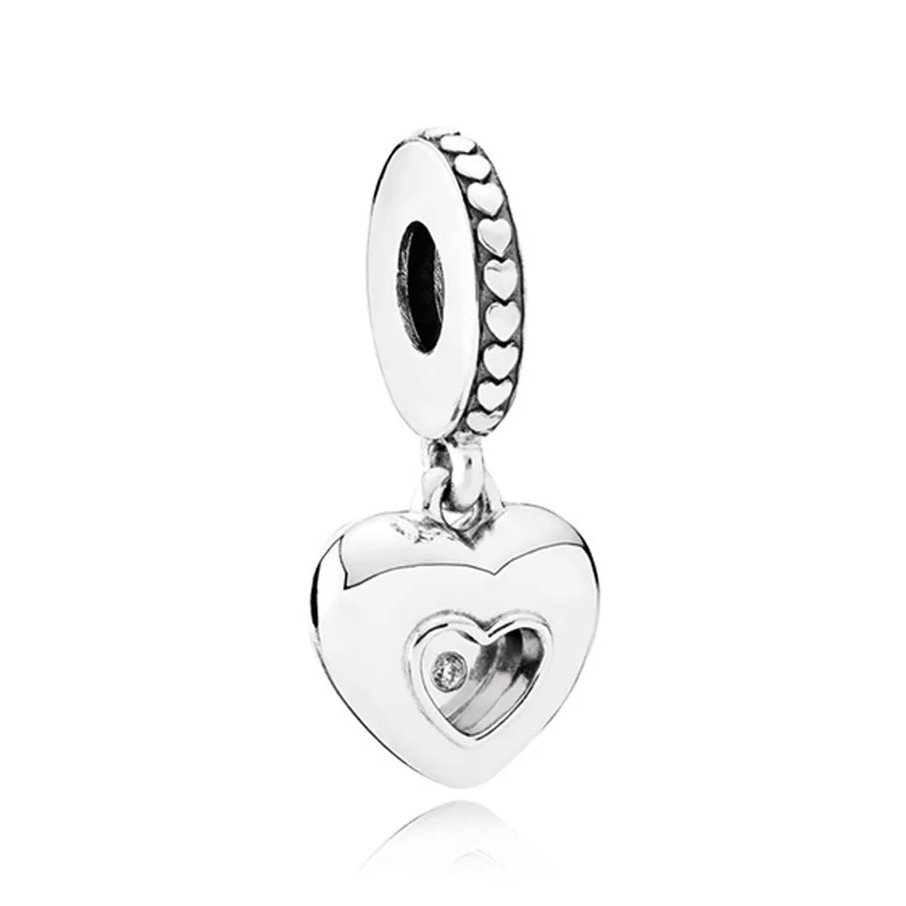 

Authentic 925 Sterling Silver Bead 2017 Club Heart Dangle Charm Fit Pandora Women Bracelet Bangle Gift DIY Jewelry