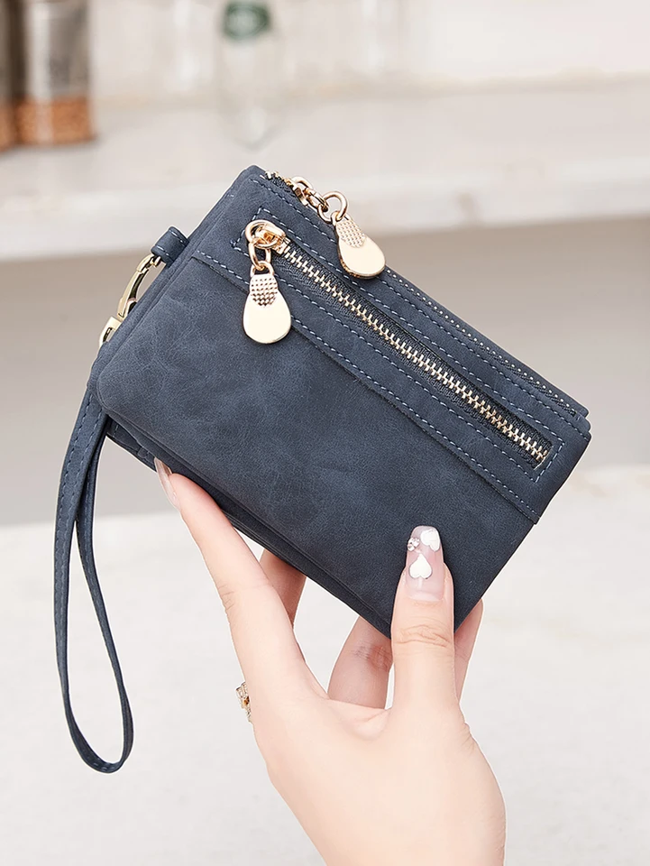 Portafogli Donna In Pelle PU Con Portamonete – Bifold Compatto Con 8 Scomparti Carte E Finestra Porta ID – Verde