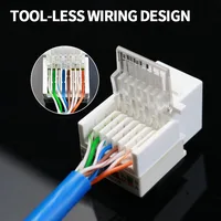 10PCS Cat5e Tool-Less Keystone Jack Connector Adapter, Keystone Module Connector Internet Network Ethernet LAN Cable 3
