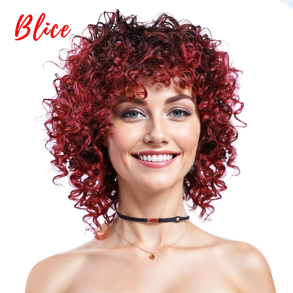 Blice синтетические парики высокотемпературные афро кудрявые короткие термостойкие Женские американские африканские ежедневные смешанные 1B/BUG # европейские