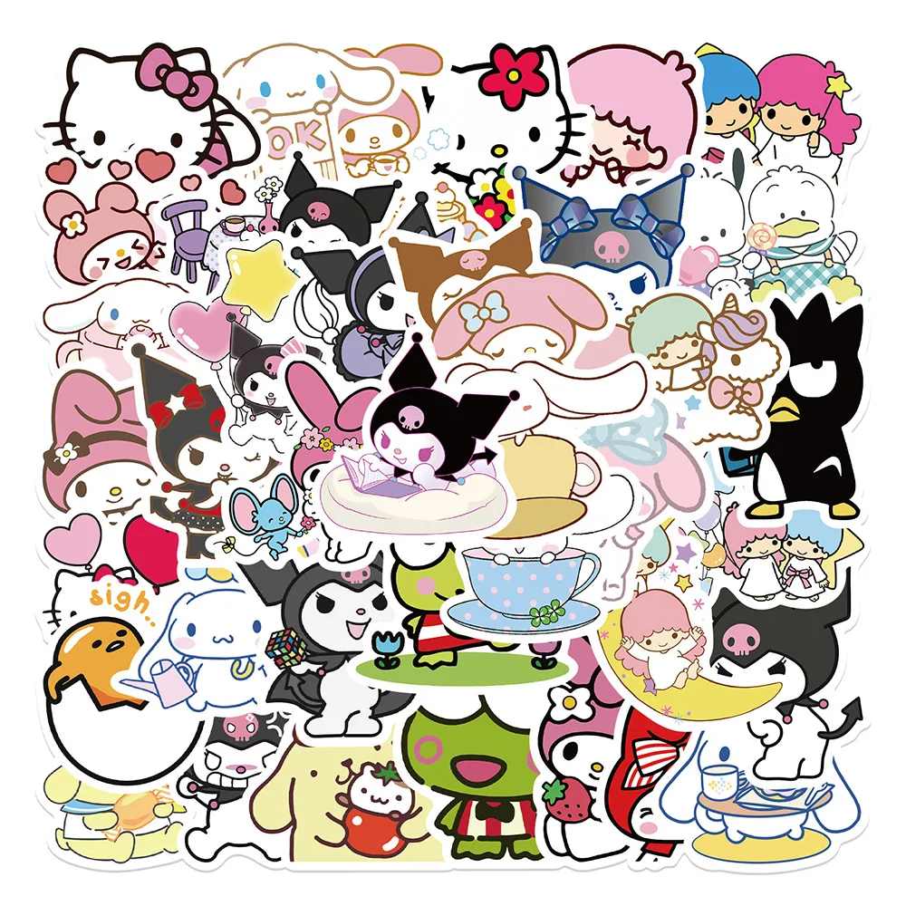 

10/30/50pcs Kawaii Sanrio Pochacco Anime Stickers Pom Pom Purin Decal Laptop Skateboard Suitcase Notebook Toy Sticker for Kids