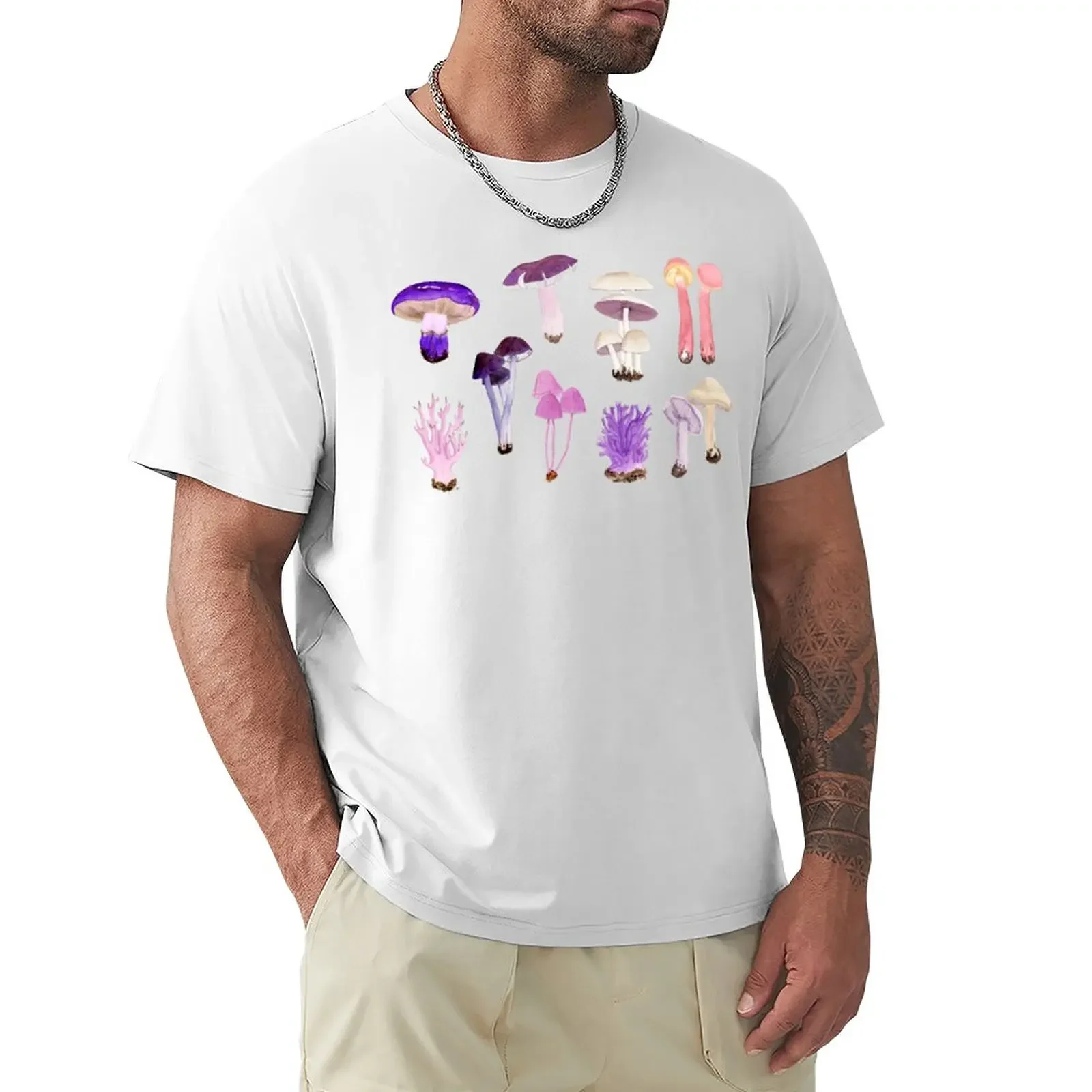 Purples & Pinks - Amix Of Kay Smith Funghi T-Shirt Funnys Blanks Customizeds Anime Magliette Pesanti Per Uomo