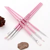 6PCS/Set Nylon Hair Painting Brush Macaron Color Wooden Handle Brush Pen DIY Watercolor Oil Acrylic Painting Brushes Art Supply 3