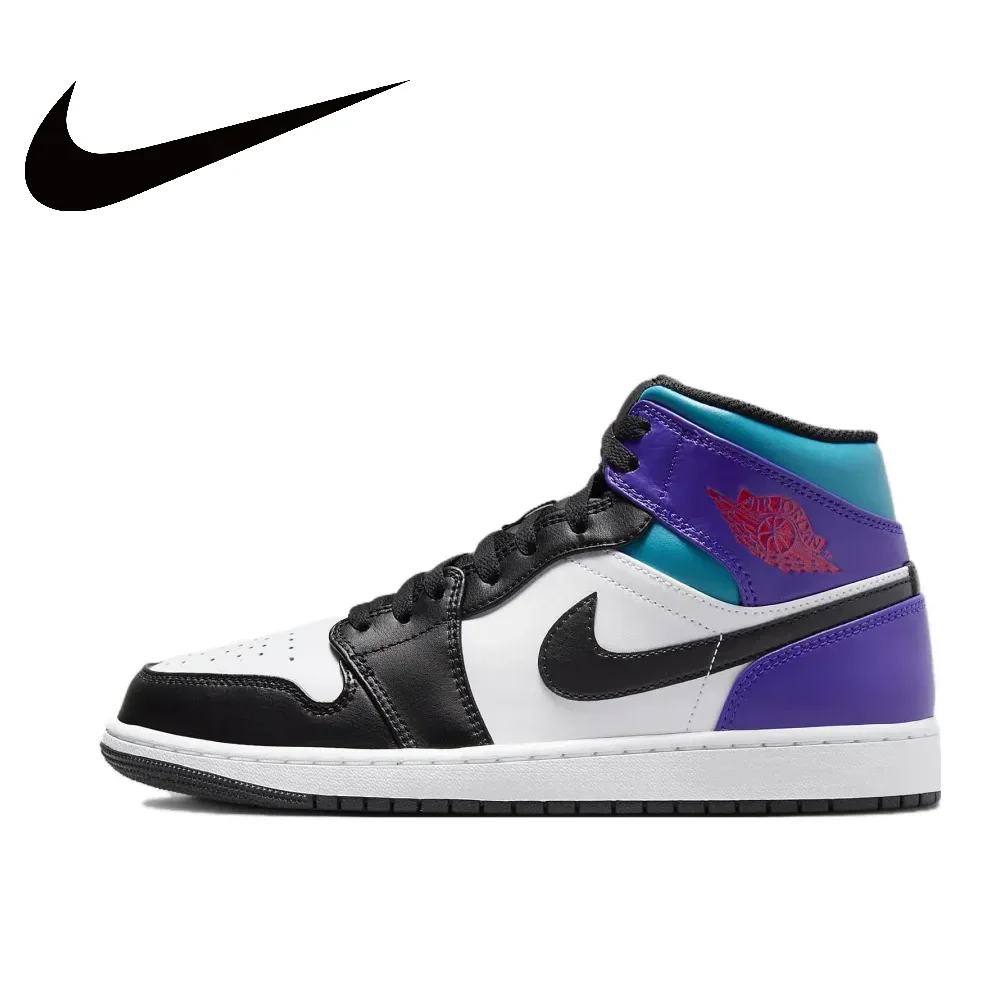 Zapatillas de baloncesto clásicas Nike Air Jordan 1 Retro Mid "Light Smoke Grey" para hombre y mujer