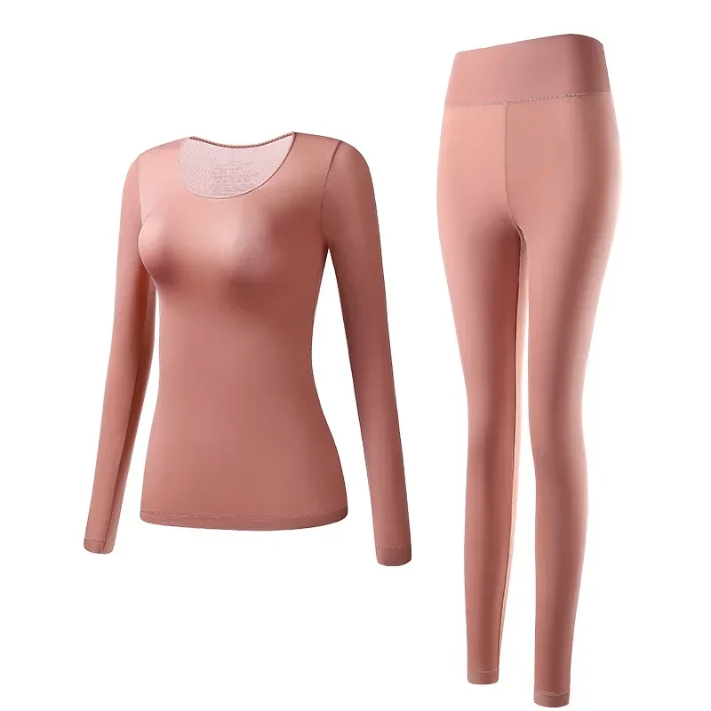 Thermal Underwear Women Top Long Sleeve Bottoming Top Seamless Long Johns Highly Elastic Autumn Winter Thermal Set for Women images - 6