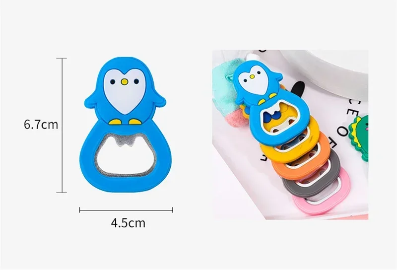 Description Picture 4 of itemCreative Cartoon Multifunction Silicone Stainless Steel Bottle Opener Beer Fridge Openers Kitchen Tools An Be Fridge Magnet