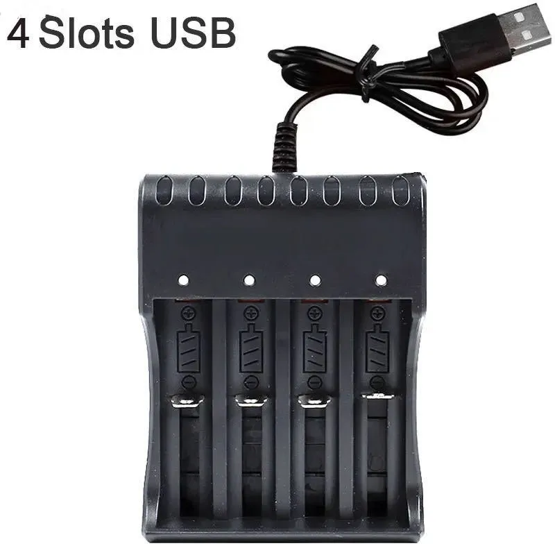 Chargeur multiport USB 4 slots pour batteries 18650 14500 16340