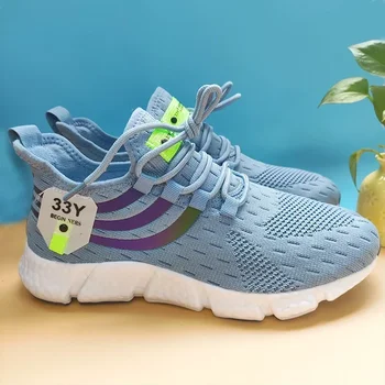 أحذية الجري الصيفية للرجال أحذية رياضية كاجوال عصرية قابلة للتنفس خفيفة الوزن أحذية مسطحة مريحة وناعمة للتدريب على الرجال 4