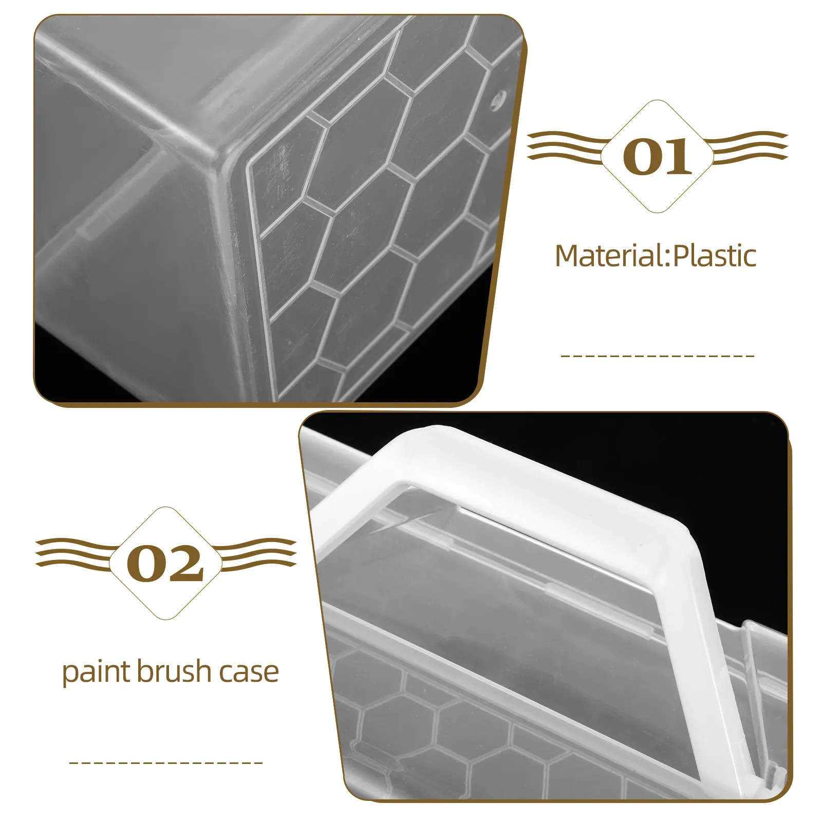 투명한 휴대용 보관 상자 두꺼운 플라스틱 대용량 손잡이 뚜껑 연필 브러쉬 케이스 어린이 수채화 네일 헤어 용품