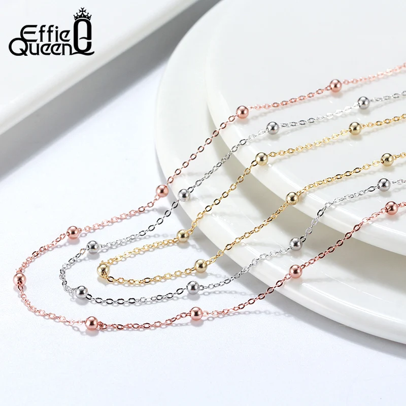 에피 퀸 2mm 3mm 비즈 링크 체인 목걸이 볼 비즈 체인 초커 목걸이 DIY 쥬얼리 칼라 SC43