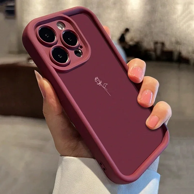 Pink Minimalist Line Design Phone Case - Elegant Soft Cover